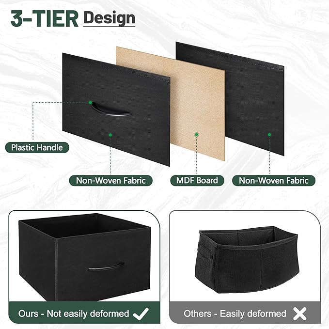 TV Stand for Bedroom, Television Stand for TV up to 46 Inch Entertainment Center Dresser with 4 Drawers Open Storage Shelves for Living Room, Entryway (Black and Charcoal Black)