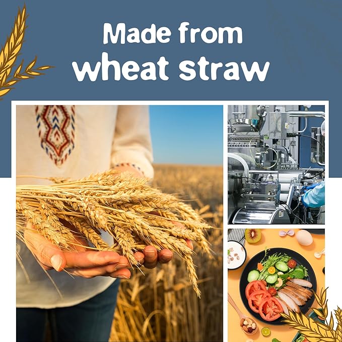 Teivio 80-Piece Kitchen Plastic Wheat Straw Dinnerware Sets for 8, Dinner Plates, Plates and Bowls Sets,Cups, Flatware, Dishwasher Safe, Unbreakable Apartment Outdoor Camping Dishes, Black