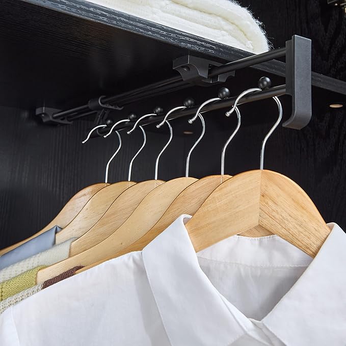 SOOWERY Dresser for Bedroom, Farmhouse Dresser with 2 Wooden Drawers and Storage Cabinets, 71 Inches Tall Chest of Drawers for Bedroom, Living Room, Hallway, Black