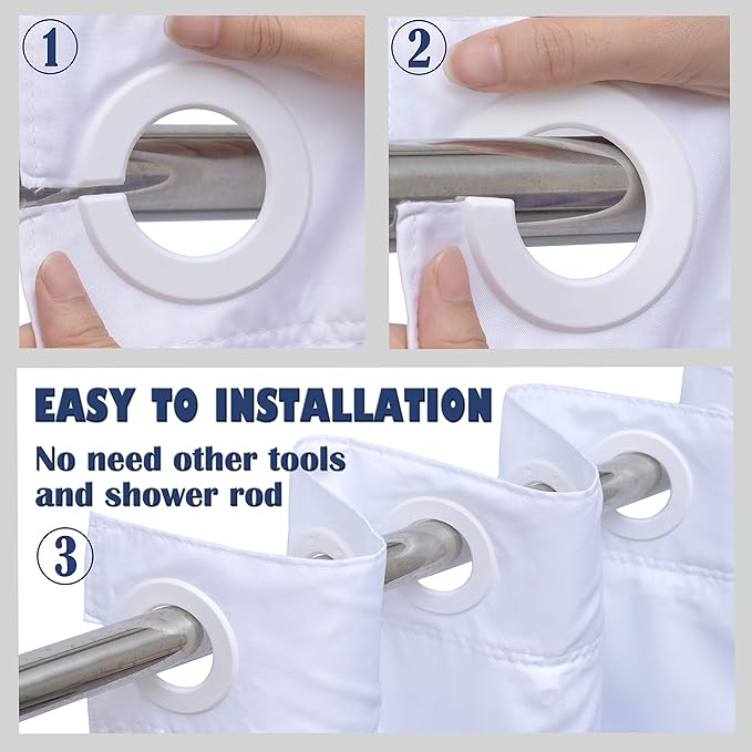 Conbo Mio No Hook Shower Curtain with Snap in Liner Set, Hotel Luxury Shower Curtains for Bathroom with See Through Top Window, Waterproof, Washable 71W x 74H Leaf