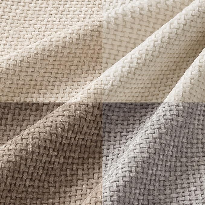 MIULEE Pack of 4 Couch Throw Pillow Covers 20x20 Inch Neutral Beige/Brown Soft Decorative Chenille Pillow Covers Farmhouse Accent Cushion Covers for Boho Home Decor Sofa Bedroom Living Room