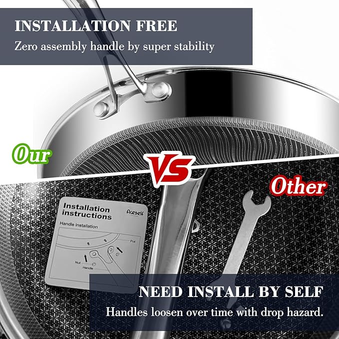 Hybrid Nonstick 6-Piece Pot Set with 2 Silicone Trivets, 1.5 QT, 2 QT, and 5.2-Quart Pots with Tempered Glass Lids, Stay-Cool Handles, Dishwasher Safe, Induction Ready, Compatible with All Cooktops