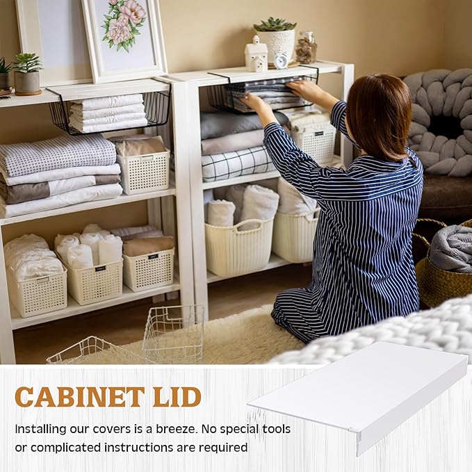 Hoolerry 5 Pcs Wire Shelf Covers Foamed PVC Wire Rack Covers for Removable Closet (Not Wood) Pantry Shelves for Cabinet Bathroom Kitchen Shelving Decoration(White,36x16inch)