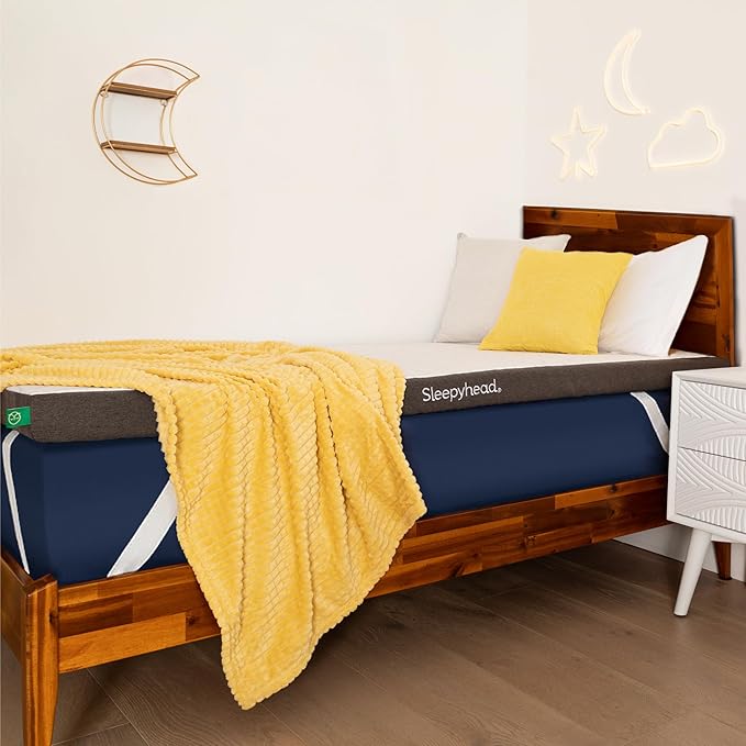 Sleepyhead Twin 3 Inch Copper Infused Cooling Memory Foam Mattress Topper – Washable Cover, Thick & Comfortable College Dorm Bedding Pad, Dorm Room Essentials (Twin 3")
