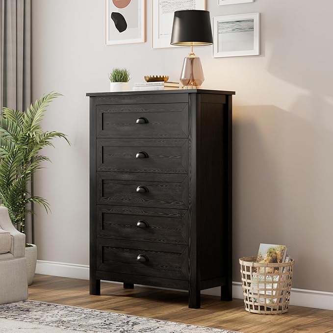 Wananlanen® Farmhouse Dresser for Bedroom, Antique Double Dresser & Chest of Drawer with Vintage Handle and Storage, Wooden Tall Rustic Organizer for Bedroom