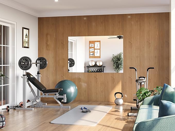 Brightify Frameless Mirror, 55x36 Inch Bathroom Mirrors for Over Sink, Large Tempered Glass Square Wall Mirror, Frameless Vanity Mirror for Gym, Yoga, Living Room, Bedroom, Entryway