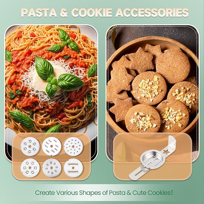 Huanyu 9 in 1 Stand Mixer with with Meat Grinder Fermentation Function Multifunctional Electric Kitchen Mixer with Timer Touch Screen Vegetable Slicer