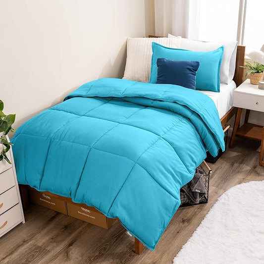 Bare Home Comforter Set - Twin/Twin Extra Long Size - Ultra-Soft - Goose Down Alternative - Premium 1800 Series - All Season Warmth (Twin/Twin XL, Aqua)