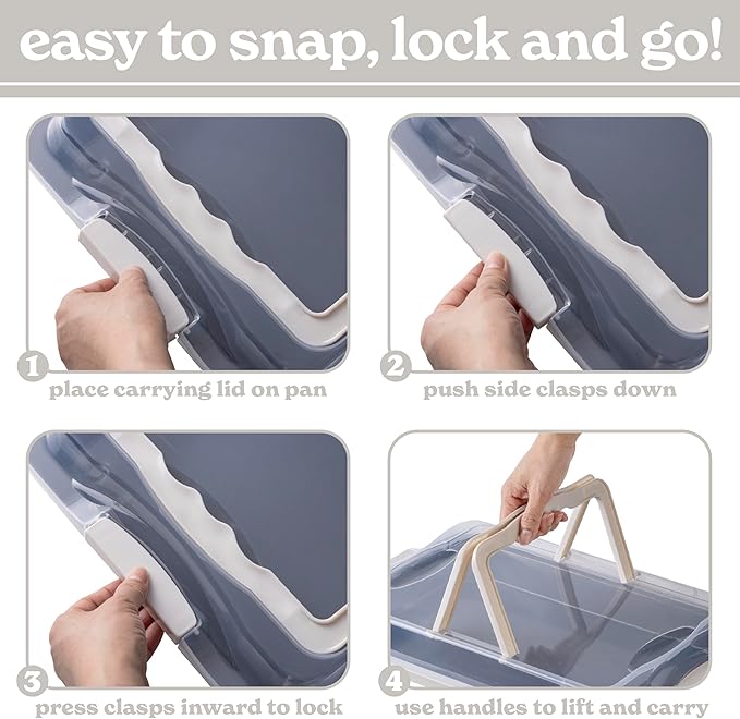 Country Kitchen Baking Pans Set - 10 Piece Non-Stick Cake Pans with Carry Lids for Easy Storage & Travel, Perfect for Parties - Stackable, Cream