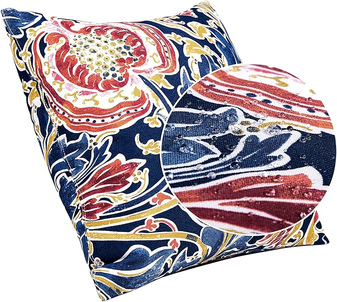 JMGBird Outdoor Throw Pillows Waterproof Set of 2 Patio Pillows 18×18 Inch Decorative Pillow for Bed, Couch, Sofa and Patio Furniture