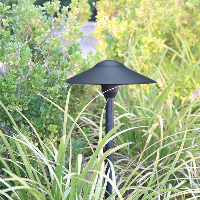 Lumina Lighting® 4W Landscape Lighting 12V Landscape Lights Low Voltage Landscape Path Lights Warm White Waterproof Outdoor Replaceable G4 LED Bulb for Garden Pathway Lawn Yard (Black) (8-Pack)