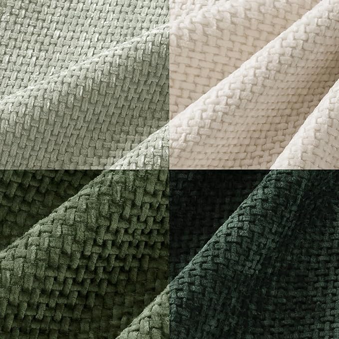 MIULEE Pack of 4 Couch Throw Pillow Covers 16x16 Inch Neutral Green Soft Decorative Chenille Pillow Covers Farmhouse Accent Cushion Covers for Boho Home Decor Spring Sofa Bedroom Living Room