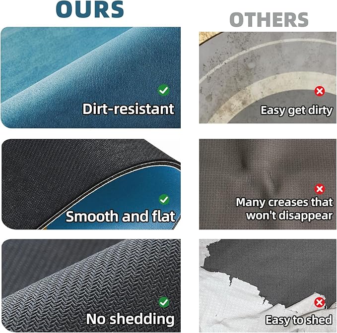 Bathroom Mat Quick Dry, Bathroom Rugs Non Slip Washable Thin Absorbent Bath Mat Fits Under Door Bathroom Floor Mat Perfect for Bath, Shower, or Sink 24"x60" Denim Blue