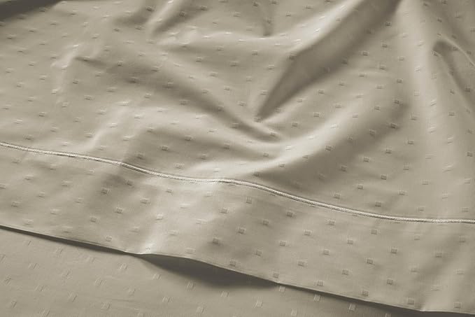 LANE LINEN Pillows Queen Size Set of 2, Soft 100% Egyptian Cotton, Cool & Smooth 1000 Thread Count Pillow Cases - Swiss Dot - Linen