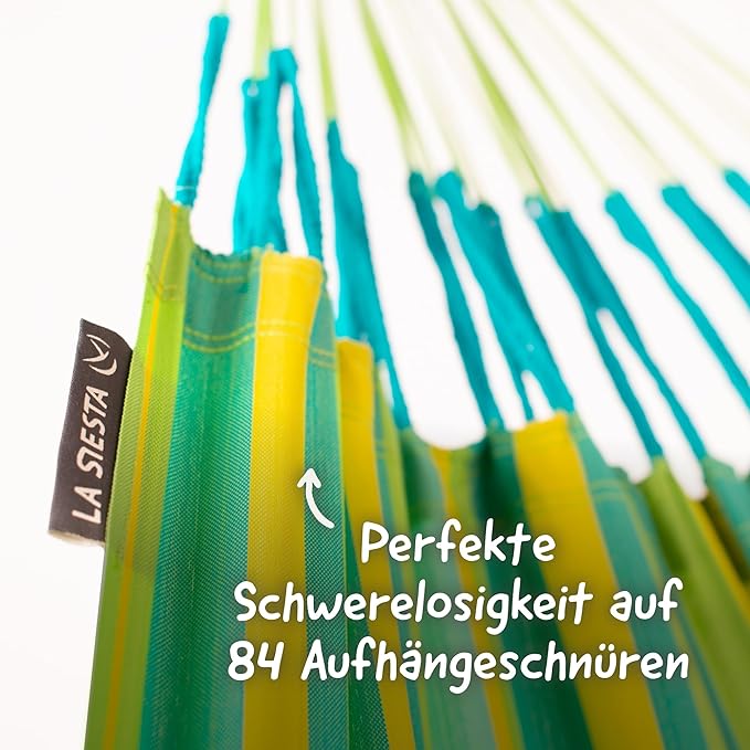 LA SIESTA Brisa Classic Hammock, Handmade, Weather-Resistant, Tear-Resistant Hammock for Indoor & Outdoor Relaxation, Size-King - Lime