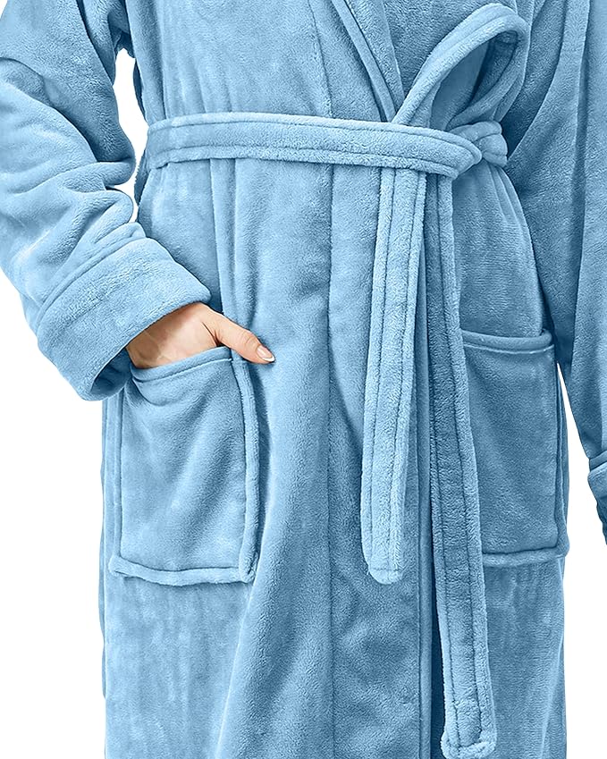 NY Threads Premium Womens Robe, Plush Fleece Long Bath Robe for Women, Fluffy Soft Women's Bathrobe
