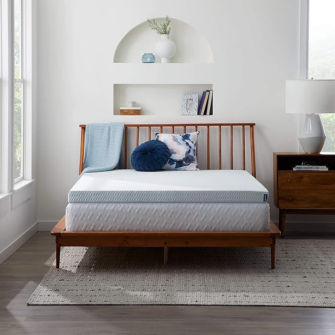 Lucid 4 Inch Bamboo Charcoal Topper and Lucid Zippered Enclosure Mattress Topper Cover, California King