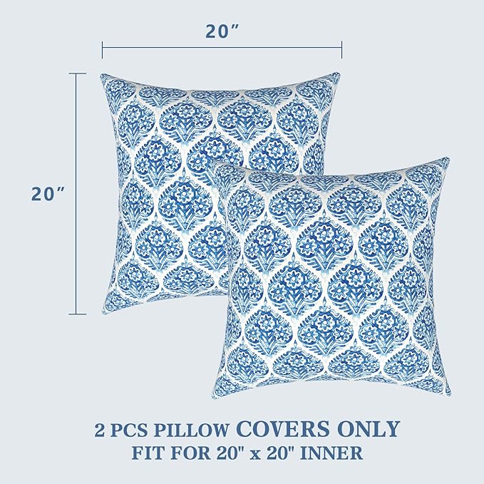 LVTXIII Outdoor Throw Pillow Covers 20 x 20 Inch, Covers ONLY Modern Cute Pattern Decorative Square Toss Pillow Case Pack of 2 for Home Patio Garden Sofa Bed Furniture, Celadon Geometric