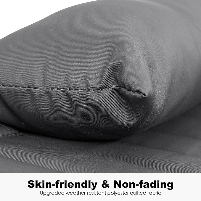 2 Person Hammocks for Outside, Double Quilted Fabric Outdoor Hammock with Spreader Bar, Large Removable Pillow, Storage Pockets, Carabiners, Max 475 lbs Capacity (Dark Grey)