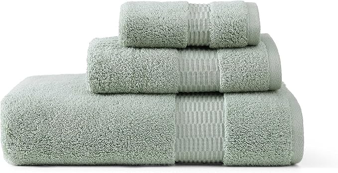 Tommy Bahama - Bath Towels Set, Soft & Highly Absorbent Cotton, Low Linting & Fade Resistant Bathroom Essentials (Long Branch Green, 3-Piece)