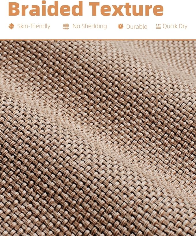 PADOOR Non-Slip Bath-Mats, Rubber-Backing Braided Absorbent Bathroom Mat, Machine Washable Thin Bathroom Rugs, Fit Under Door, Quick Dry, 24''x35'' Beige