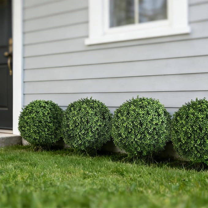 QIANYUN Artificial Boxwood Ball Bush-30inch Faux Boxwood Decorative Balls for Backyard, Balcony,Garden, Wedding and Home Décor (2, 30inch)