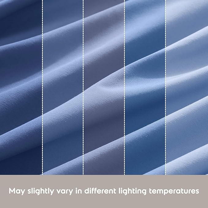 Nestl Split King Sheet Set - 1800 Ultra-Soft Microfiber Bed Sheets - Double Brushed - Deep Pockets - Easy Fit - 5 Piece Set - Bed Sheets & Pillowcases (Split King, Calm Blue)