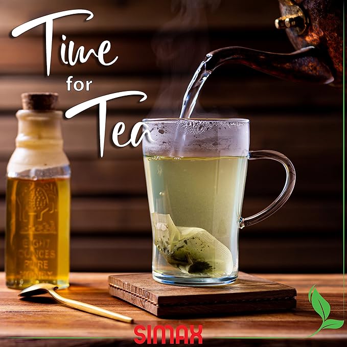 Simax Glassware Clear Glass Coffee Mug Set | Cold, Heat, and Shock Resistant Borosilicate Glass, Microwave and Dishwasher Safe, Includes Four (4) 10 Ounce Cups