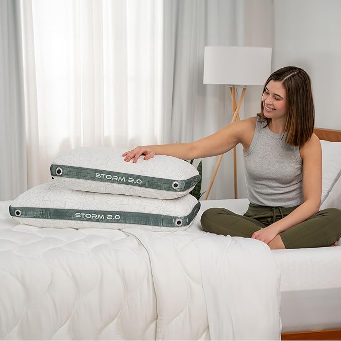 Bedgear Storm Performance King Pillow - Size 3.0 - Cooling Bed Pillow for Hot Sleepers - Medium Pillow for All Sleep Positions, Hypoallergenic, Washable & Removable Cover - 20" W x 36" L x 6.50"