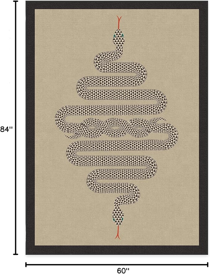 RUGGABLE x Jonathan Adler Washable Modern Area Rug – Venom Neutral 5x7, Stain-Resistant, Non-Slip – Medium Machine Washable Rugs for Living Room, Bedroom, Hallway, Entryway & Office–with Standard Pad