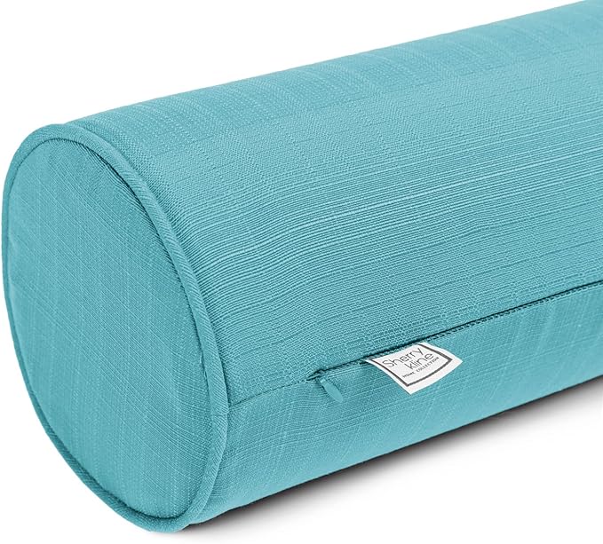 Sherry Kline Sunrise Indoor/Outdoor Neck Bolster Corded Edge Filled Pillow Sky 6"x18" Set of 2