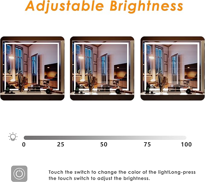 Vanity Set with Lighted Mirror and Charging Station, Extra Large Mirror Makeup Vanity Table with Cushioned Stool,5 Drawers, Modern Vanity Table with Nightstand