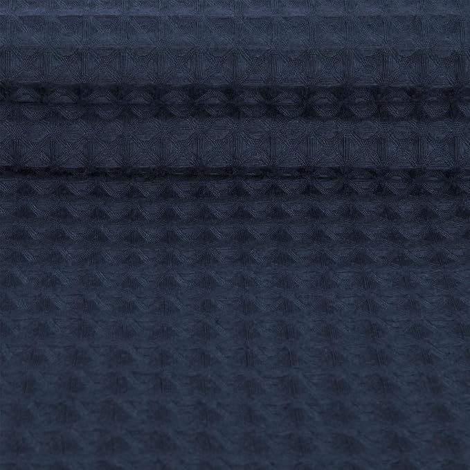 River Dream Stall Waffle Weave Shower Curtain with Snap-in Liner,Cotton Blend Fabric Heavy Duty,No Hooks Needed Shower Curtain for Bathroom,Hotel Quality Shower Curtain Set,Navy Blue,36x74 inches