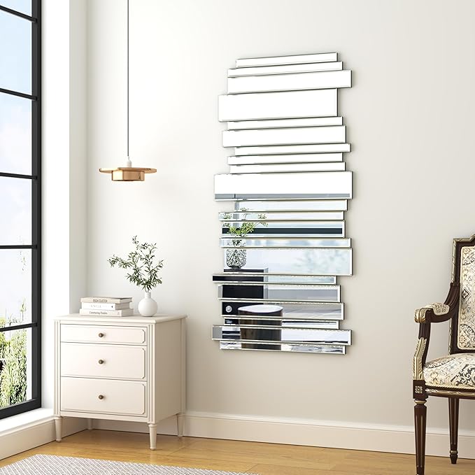 Decorative Mirrors for Wall Decor 24×47 Inch, Wall Mirrors Decorative for Living Room, Large Wall-Mounted Mirror for Bedroom Decor, Entryway Rectangle Mirror, Hallway Mirror for Home