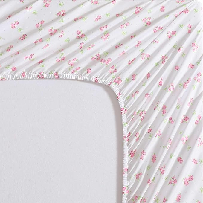 Laura Ashley - Kids Sheet Set, Ultra-Soft & Breathable Toddler Bedding with Matching Pillowcases, Wrinkle-Resistant, Ideal Girl Room Essentials (Busy Bee Pink, Queen)