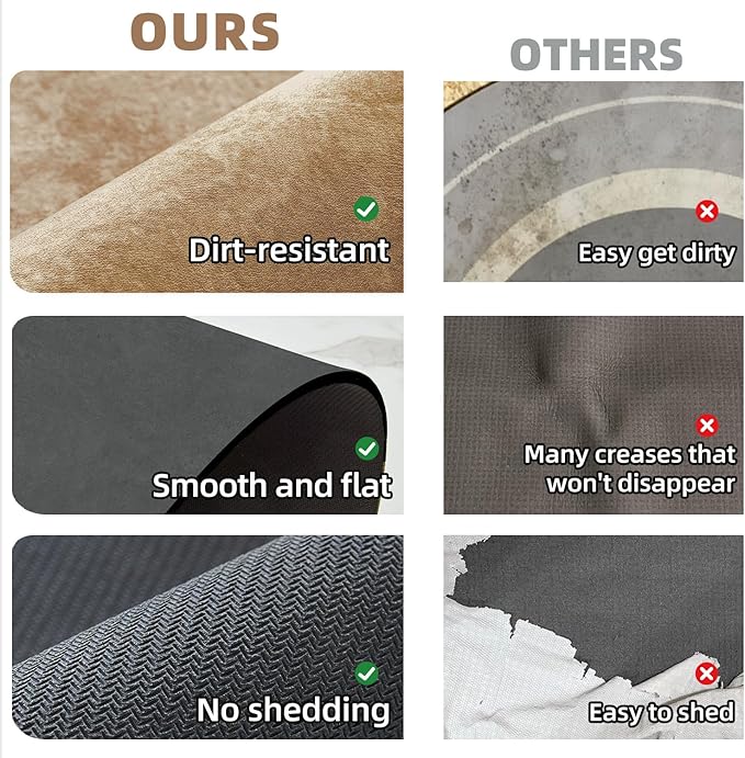 Bathroom Mat Quick Dry, Bathroom Rugs Non Slip Washable Thin Absorbent Bath Mat Fits Under Door Bathroom Floor Mat Perfect for Bath, Shower, or Sink 24"x70" Camel