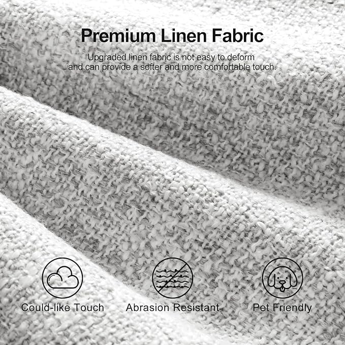 ELUCHANG Oversized Loveseat Sofa,Modern Boucle Sectional Sleeper Sofa with Strong Wood Frame,High Supportive & Soft Sponges Comfy Upholstered Couch Deep Seat Couch for Living Room Apartment,Light Grey