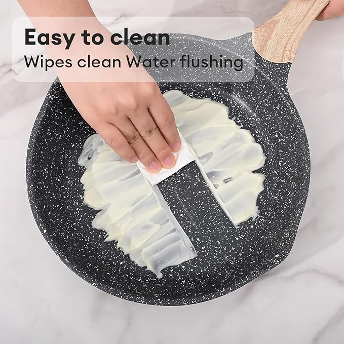 JEETEE Pots and Pans Set Non Stick 23pcs, Healthy Kitchen Cookware Sets, Induction Cooking Set W/Gray Frying Pans, Saucepans, Sauté & Griddle & Crepe Pan (PFOA, PFAS, PFOS Free)