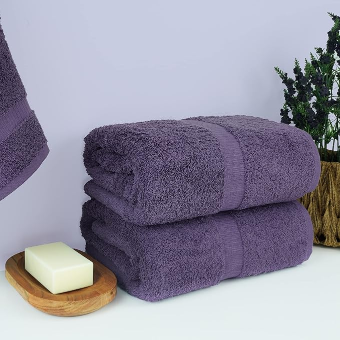 Chakir Turkish Linens, 100% Cotton Premium Quality Turkish Bath Sheets (35''x70'' Large Bath Sheet Towels - Plum)