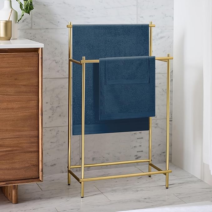 Ultra Soft 3 Pack Cotton Towel Set, Contains a Bath Towels 28x55 inch, a Hand Towels 16x24 inch & a Wash Coths 12x12 inch, Ideal Everyday use, Compact & Lightweight - Mineral Blue