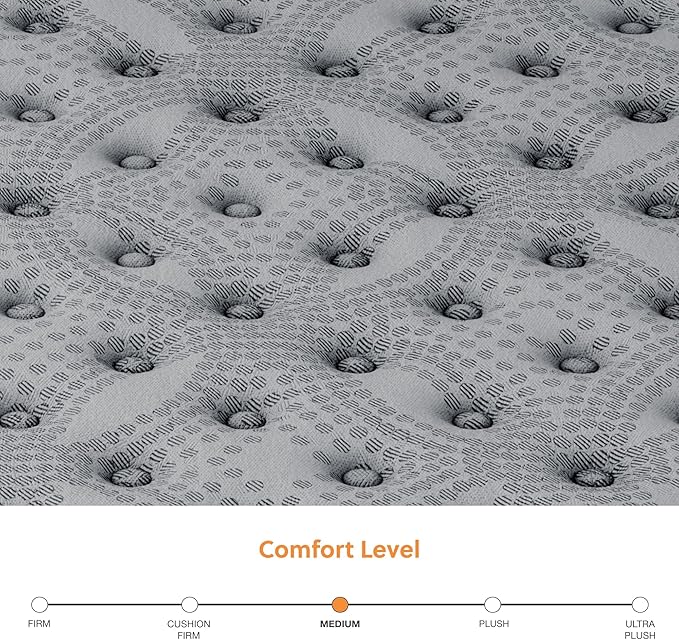 Signature Design by Ashley King Size Comfort Plus 10 Inch Hybrid Mattress with Lumbar Support Gel Memory Foam, Fiberglass Free, Mattress In A Box