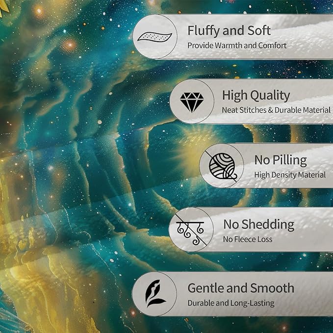 Sunflower Starry Sky Blanket - Ultra Soft, Fluffy, Lightweight Flannel Throw Blankets for Couch, Bed, Travel, Outdoor - Cozy, Fuzzy Home Decor, for Adults Kids Women Girls 50×40 in