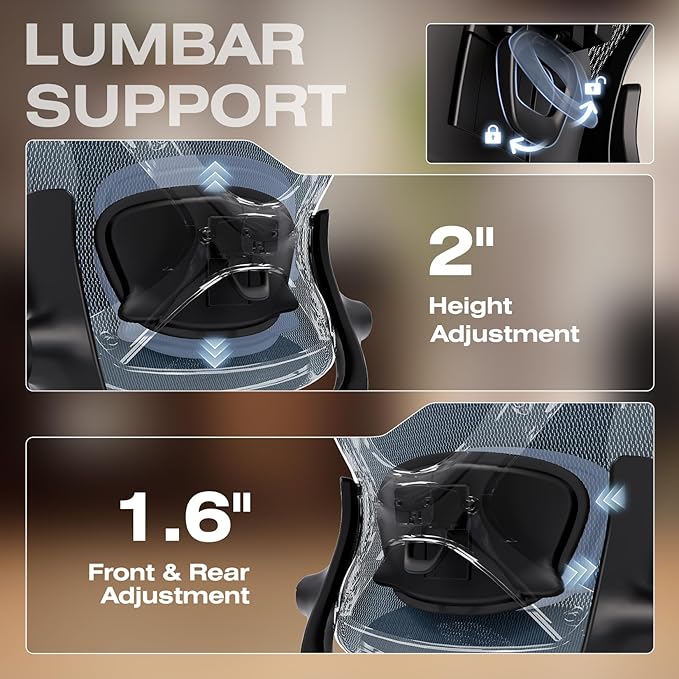 ELABEST X100 Ergonomic Office Chair with Footrest, Big and Tall Home Desk Chair with 5D Flip-Up Arms, Adjustable 3D Lumbar Support,High Back Rolling Computer Chair, Swivel Mesh Chairs (Oaxaca Blue)