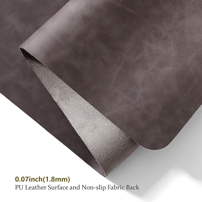 Distressed Leather Desk Mat - Non-Slip PU Desk Pad for Office and Home - Desk Organization and Accessories - Ideal for Large Mouse Pad and Desk Mats on Top of Desks(Slate Gray,27.6"x 13.8")