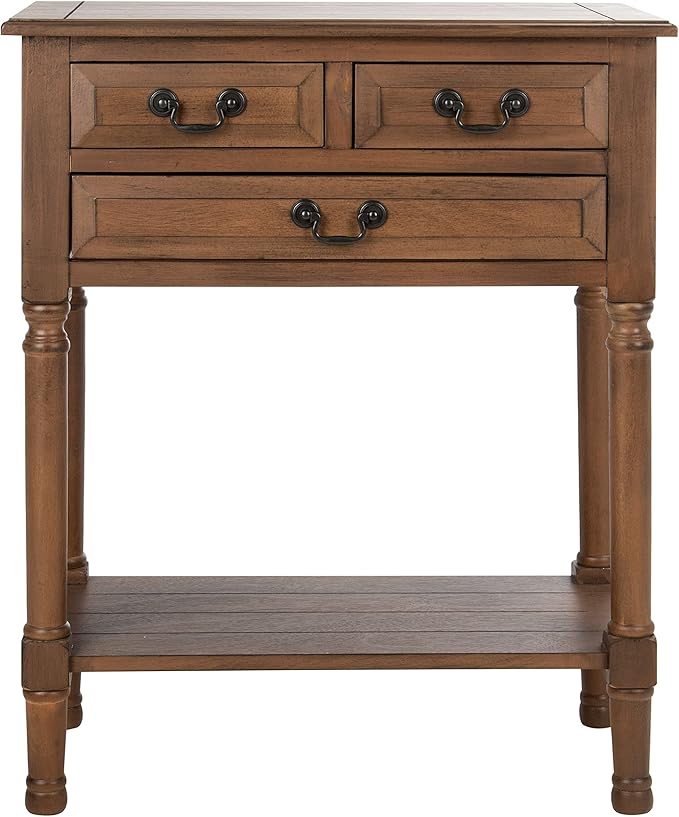 SAFAVIEH Home Collection Primrose Brown 3-Drawer Console Table