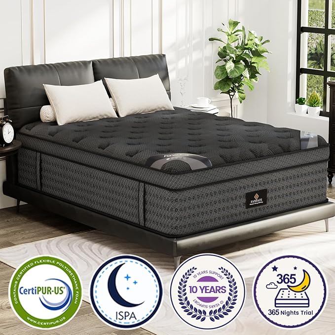 King Size Mattress, 14 Inch Deluxe Hybrid King Mattress in a Box, Medium Firm Mattresses with Gel Memory Foam & Pocket Springs, Pressure Relief, Cooling, Extra Edge Support [Upgraded Support]