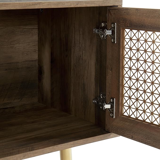 Modern TV Stand with Storage Cabinet for Living Room, Entertainment Center for TVs up to 65", Mid Century Media Console, Rustic Oak