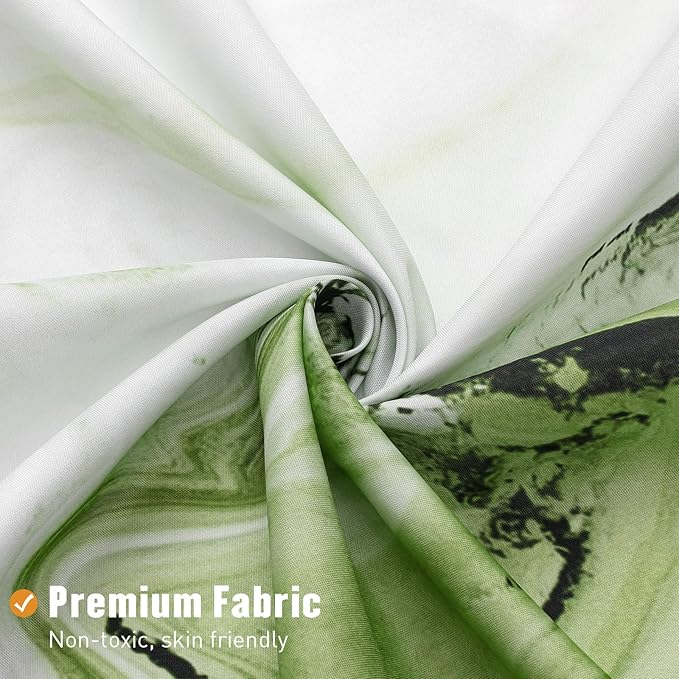 MitoVilla Sage Green Marble Shower Curtain, Modern Ombre Fabric Cloth Shower Curtains for Luxury Bathroom Decor, Abstract Watercolor Shower Curtain, 72x72