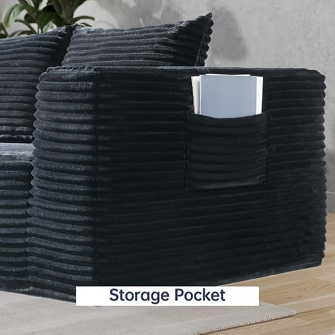 TeQsli Loveseat Sofa, 71" Foam Sofa in a Box, Plush Corduroy Deep Seat Couch, No Assembly Needed, Modern Sofa for Compact Living Rooms, Apartments, and Offices