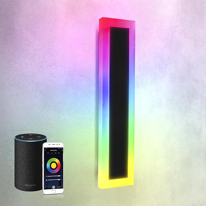 ASD LED 24" Long Wall Mount Light Fixture, Outdoor & Indoor Linear Sconce | RGBW, Smart, Waterproof, Anti-Rust, ETL Listed | 18W 1000LM 2700-6500K 100-277V | Exterior Porch Lighting | Black